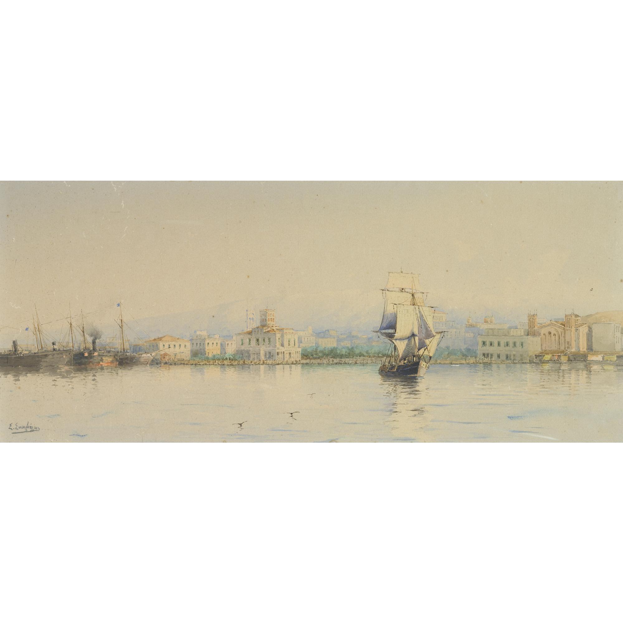 Spyridon Scarvelli - Greek Piraeus Harbour