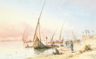 Spyridon Scarvelli - Paysage Prés De Pyramids; Dahabiehs A Rod-El-Farag