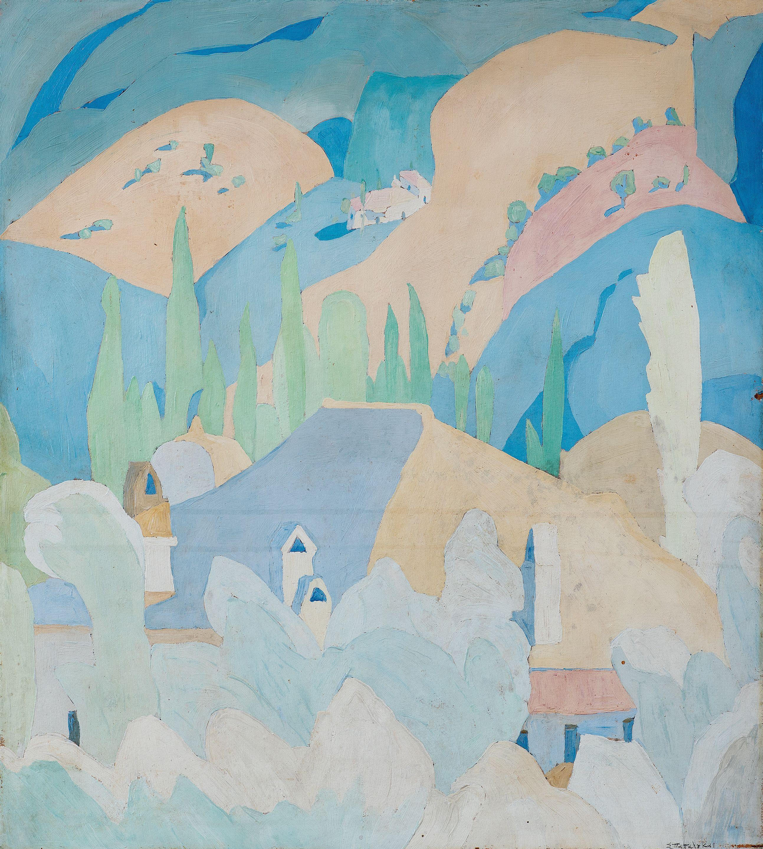 Spyros Papaloukas - Vue de Karyes, Mont Athos