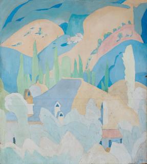 Spyros Papaloukas - Vue de Karyes, Mont Athos