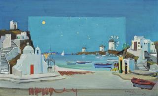 Spyros Vassiliou - Mykonos at night