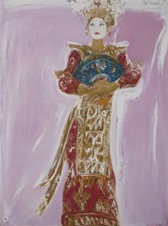 Srihadi Soedarsono - Dancer with Fan