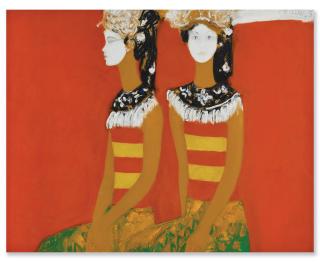 Srihadi Soedarsono - Dua Penari Janger (Two Balinese Dancers)