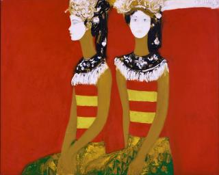 Srihadi Soedarsono - Dua Penari Janger