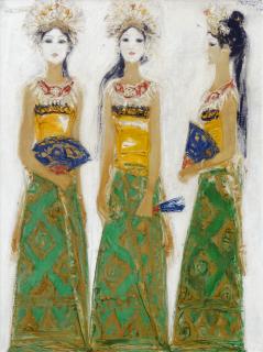 Srihadi Soedarsono - Tiga Penari Legong (Three Legong Dancers)
