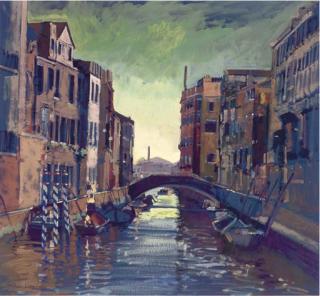 Stan Kaminski, A.R.B.S.A., W.N.A.G. - A peaceful Venetian backwater; San Giorgio Maggiore, dawn; San Giorgio Maggiore, early morning; San Giorgio Maggiore, mid-morning