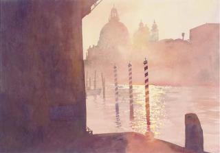 Stan Kaminski, A.R.B.S.A., W.N.A.G. - Santa Maria Della Salute, Venice, early morning; and San Giorgio Maggiore, Venice