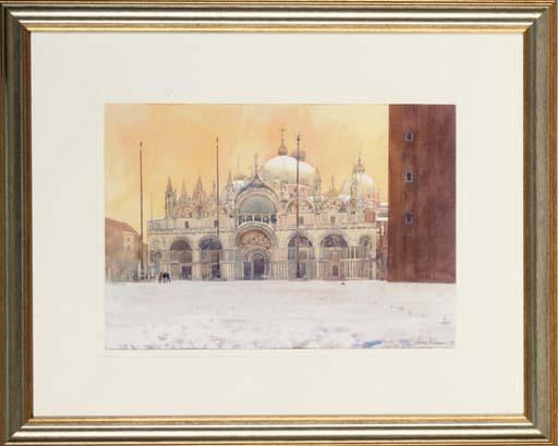 Stan Kaminski, A.R.B.S.A., W.N.A.G. - St Mark\'s Basilica in the snow, Venice