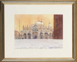 Stan Kaminski, A.R.B.S.A., W.N.A.G. - St Mark\'s Basilica in the snow, Venice