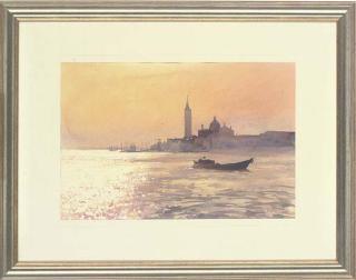 Stan Kaminski, A.R.B.S.A., W.N.A.G. - The sun setting behind San Giorgio Maggiore, Venice