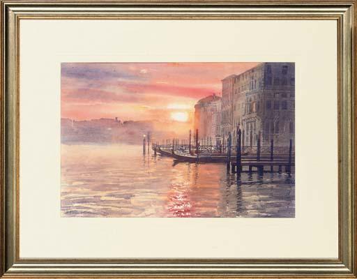 Stan Kaminski, R.B.S.A., W.N.A.G. - Sunset over the Grand Canal, Venice