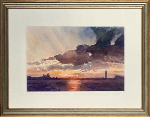 Stan Kaminski, R.B.S.A., W.N.A.G. - The sun setting over Venice