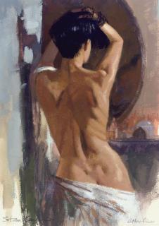 Stan Kaminski - Gazing in the mirror (illustrated); and Deep in thought