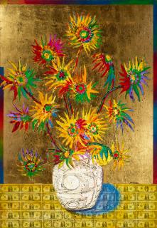 Stan Natchez - floral arrangement in Zuni jar