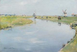 Stanhope Alexander Forbes, R.A. - A Dutch River Landscape