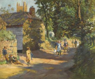 Stanhope Alexander Forbes, R.A. - Going To School, Paul, Near Penzance