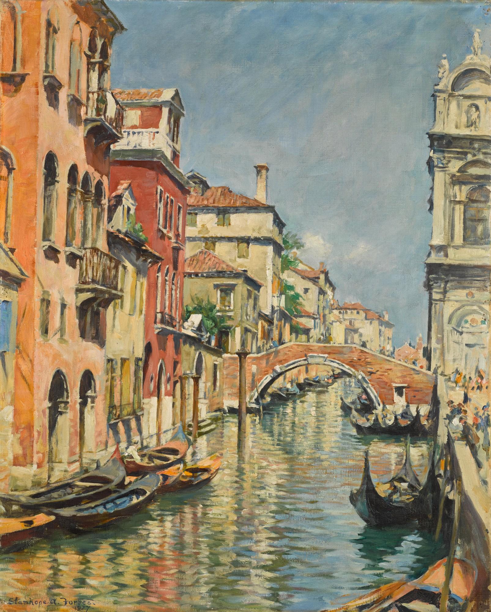 Stanhope Alexander Forbes, R.A. - Reflections in the Canal, Venice