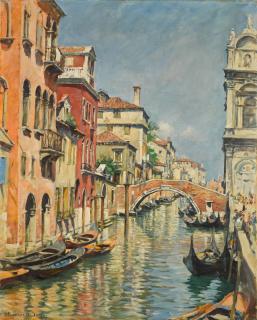 Stanhope Alexander Forbes, R.A. - Reflections in the Canal, Venice
