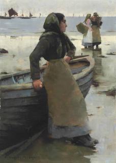 Stanhope Alexander Forbes, R.A. - Study For The Fish Seller On A Cornish Beach