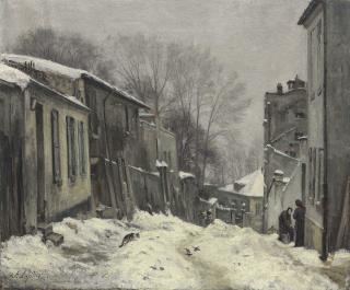 Stanislas-Victor-Edouard Lépine - Montmartre, La Rue Du Mont-Cenis, Effet De Neige