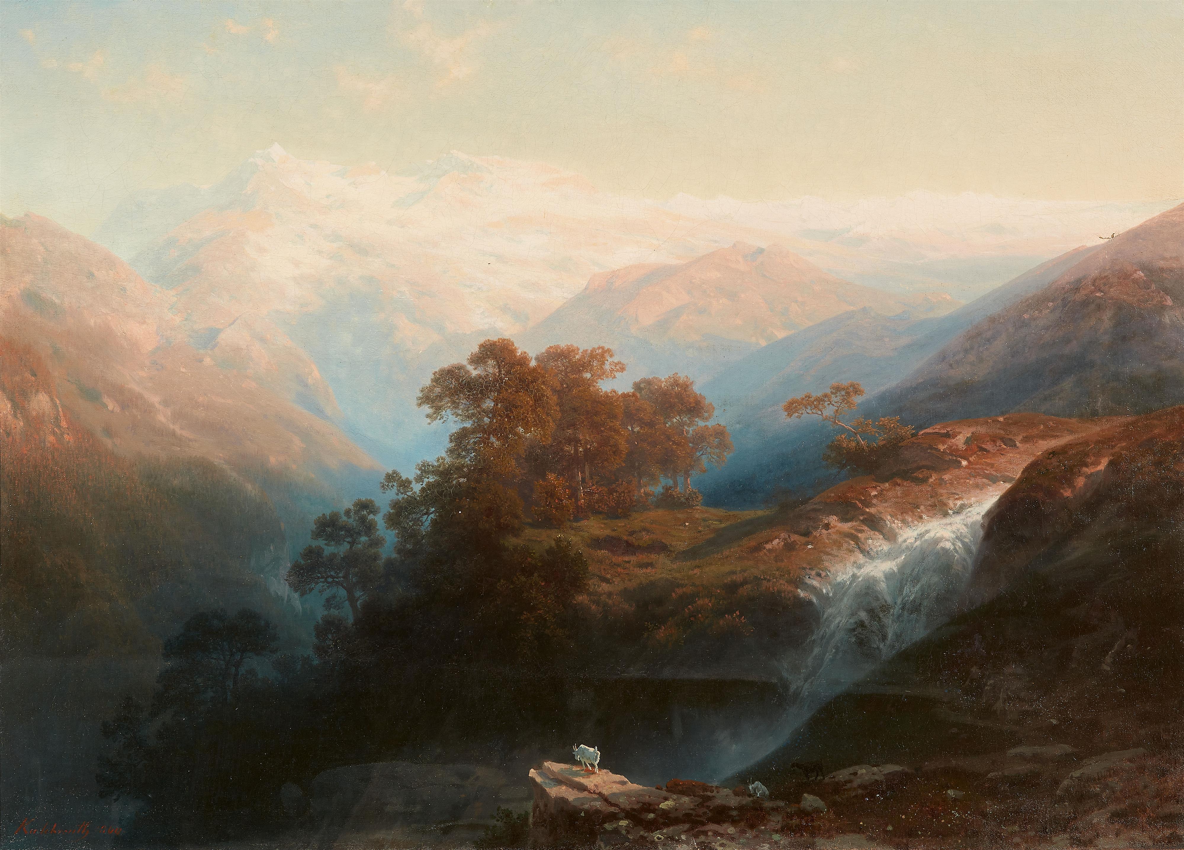 Stanislaus Graf von Kalckreuth - Berglandschaft mit Ziegen