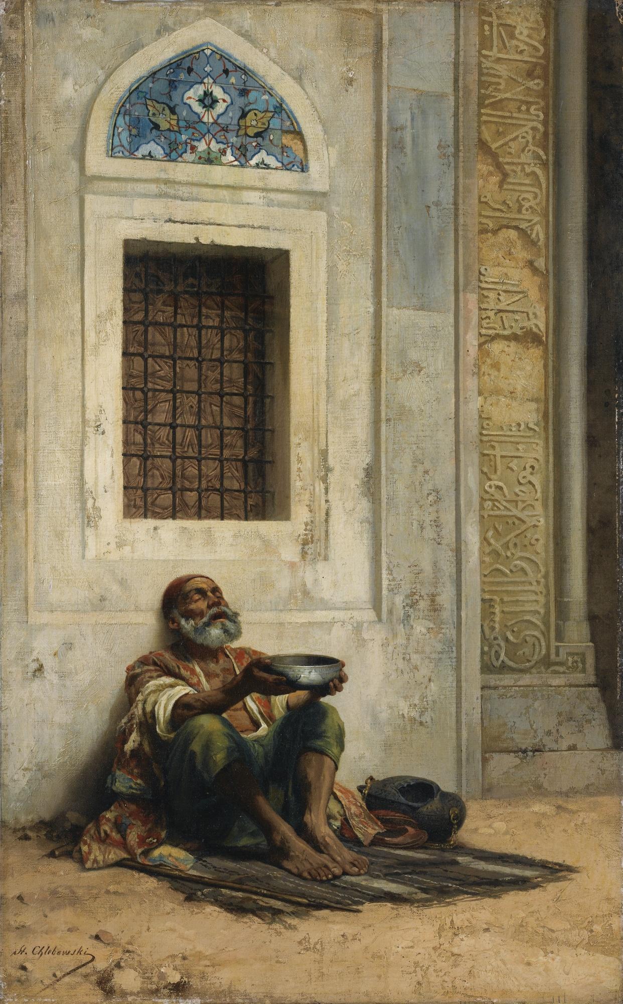 Stanislaus Von Chlebowski - Polish mendicant At The Mosque Door