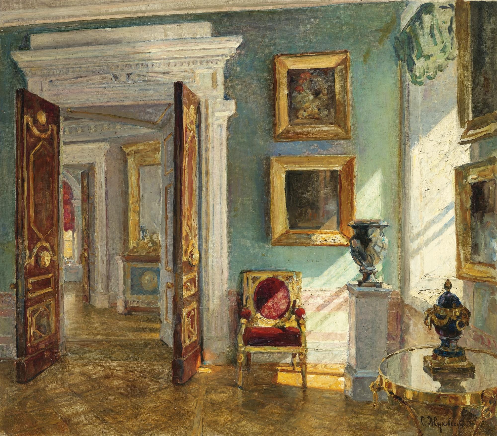 Stanislav Yulianovich Zhukovsky - Interior Of The Picture Gallery, Pavlovsk