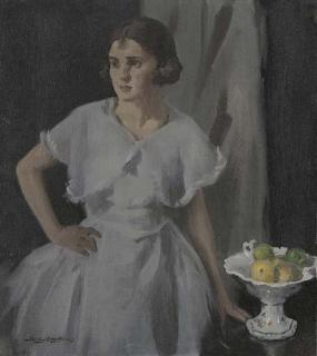 Stanley Cursiter, R.S.A., P.R.S.W. - Girl in white