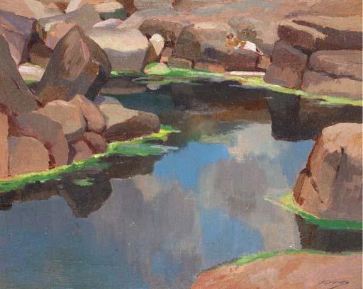 Stanley Horace Gardiner - The Pool in the Rocks in Lamorna