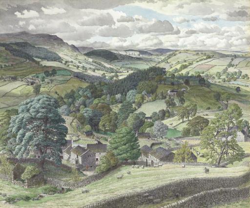 Stanley Roy Badmin, R.W.S. - Wharfedale Looking Towards Grassington, Yorkshire