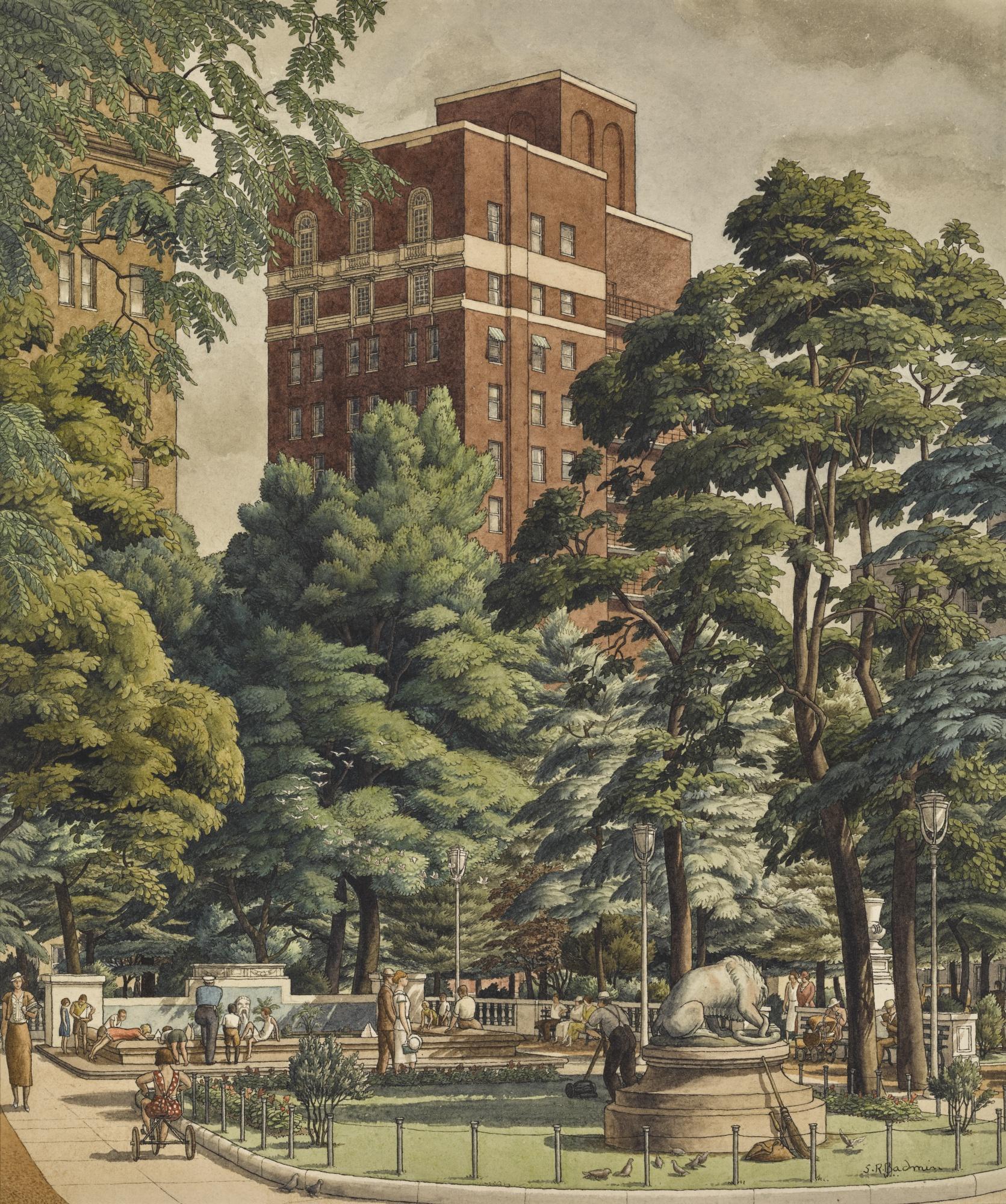 Stanley Roy Badmin - Rittenhouse Square, Philadelphia 