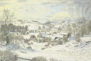 Stanley Roy Badmin - Winter, Longmountain, Shropshire; And A Preliminary Pencil Sketch