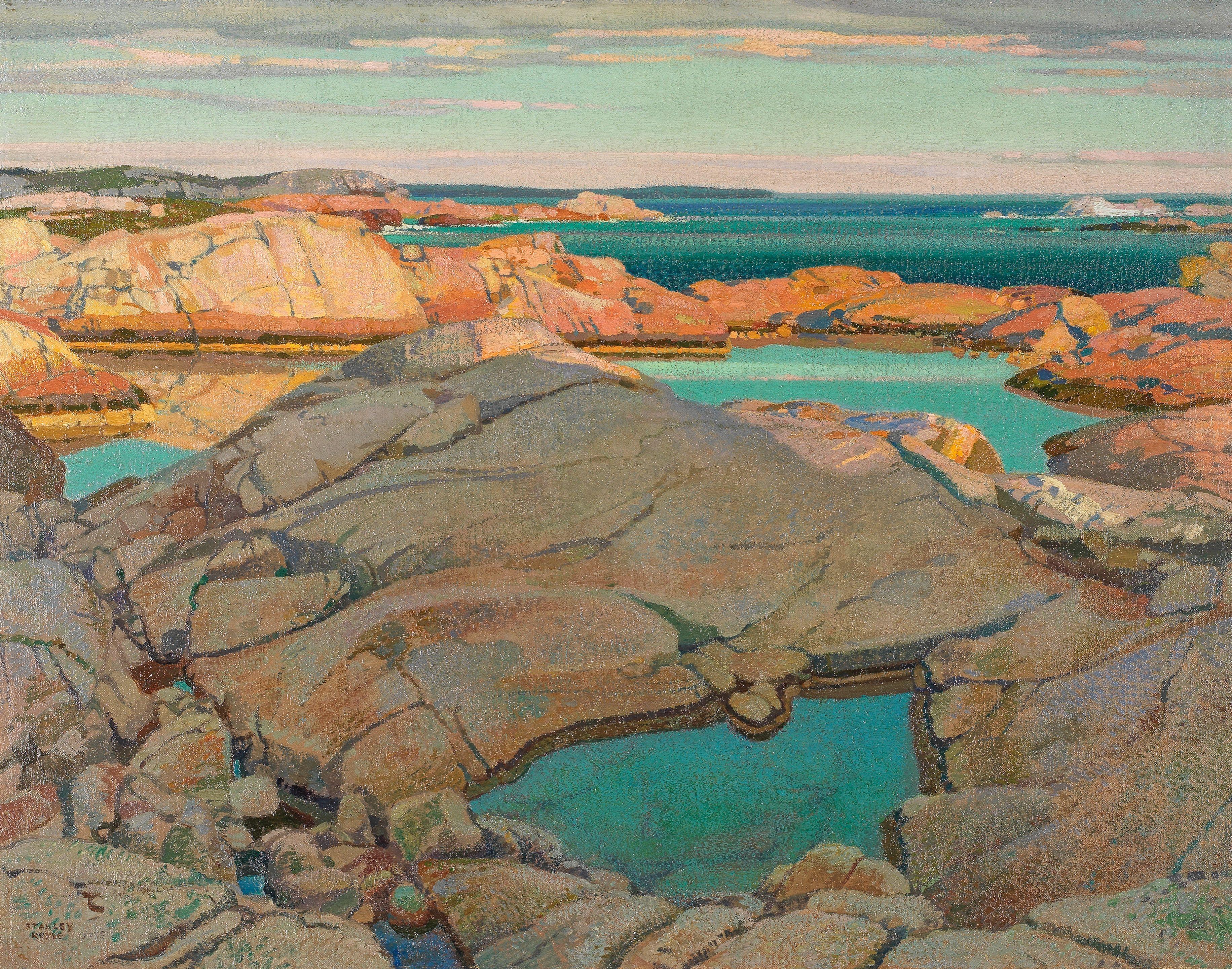 Stanley Royle - Rock pools at low tide