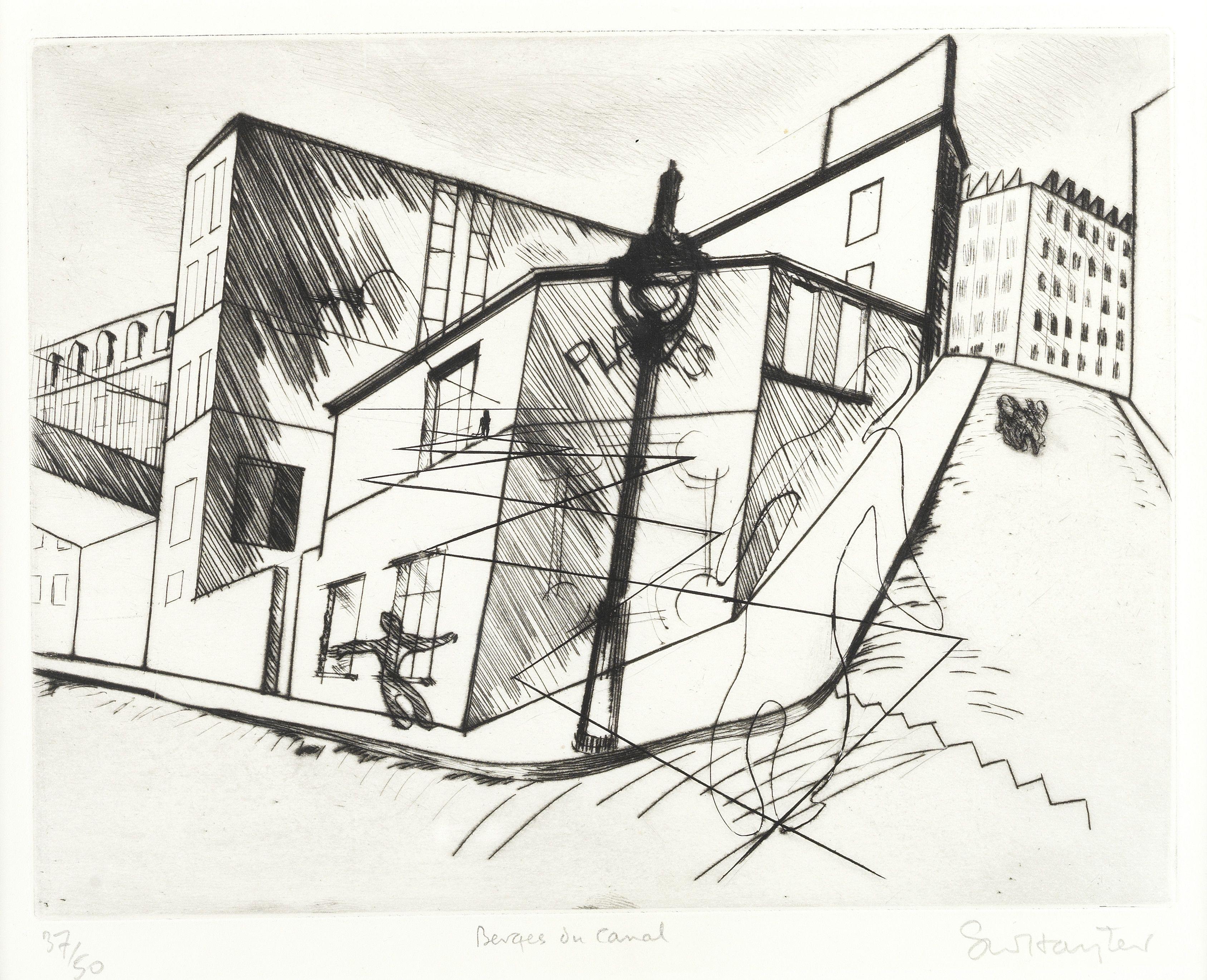 Stanley William Hayter - Rue de La Villette, from \'Paysages Urbains\' (Black & Moorhead 35); Untitled