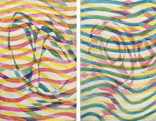 Stanley William Hayter - Vibrations; Pink and Yellow, Blue and Yellow