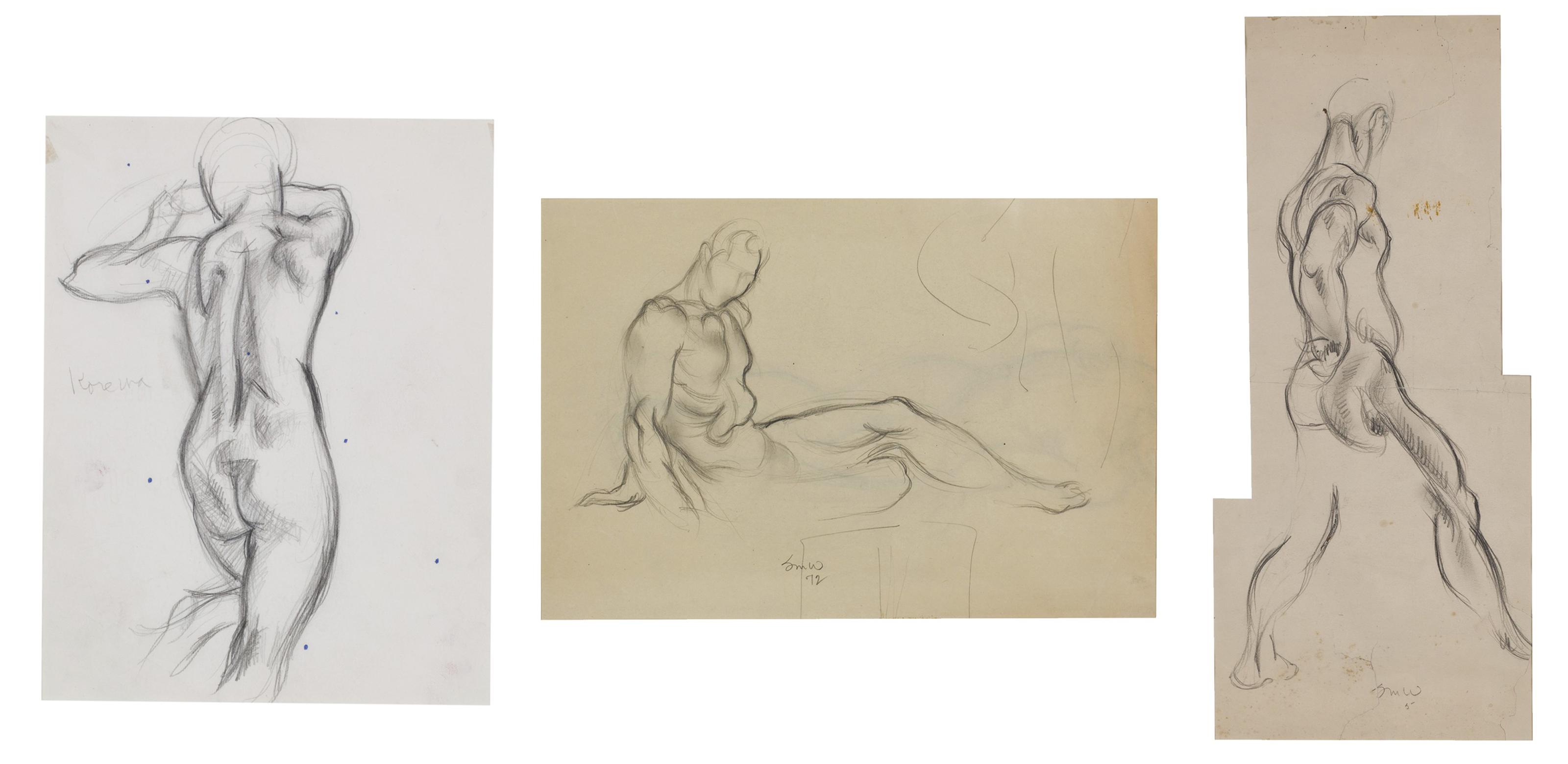 Stanton Macdonald-Wright - Nude, back view; together with Male Nude No. 72; and Male Nude No. 5