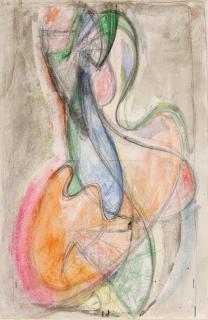 Stanton Macdonald-Wright - Synchromy image, 10 3/8 x 6 3/4 in. (26.4 x 17.2 cm.); sheet, 11 x 8 9/16 in. (27.9 x 21.8 cm.)