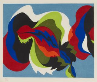 Stanton Macdonald-Wright - The sound of a cracked temple bell is also hot under a summer moon, from Haiga Portfolio