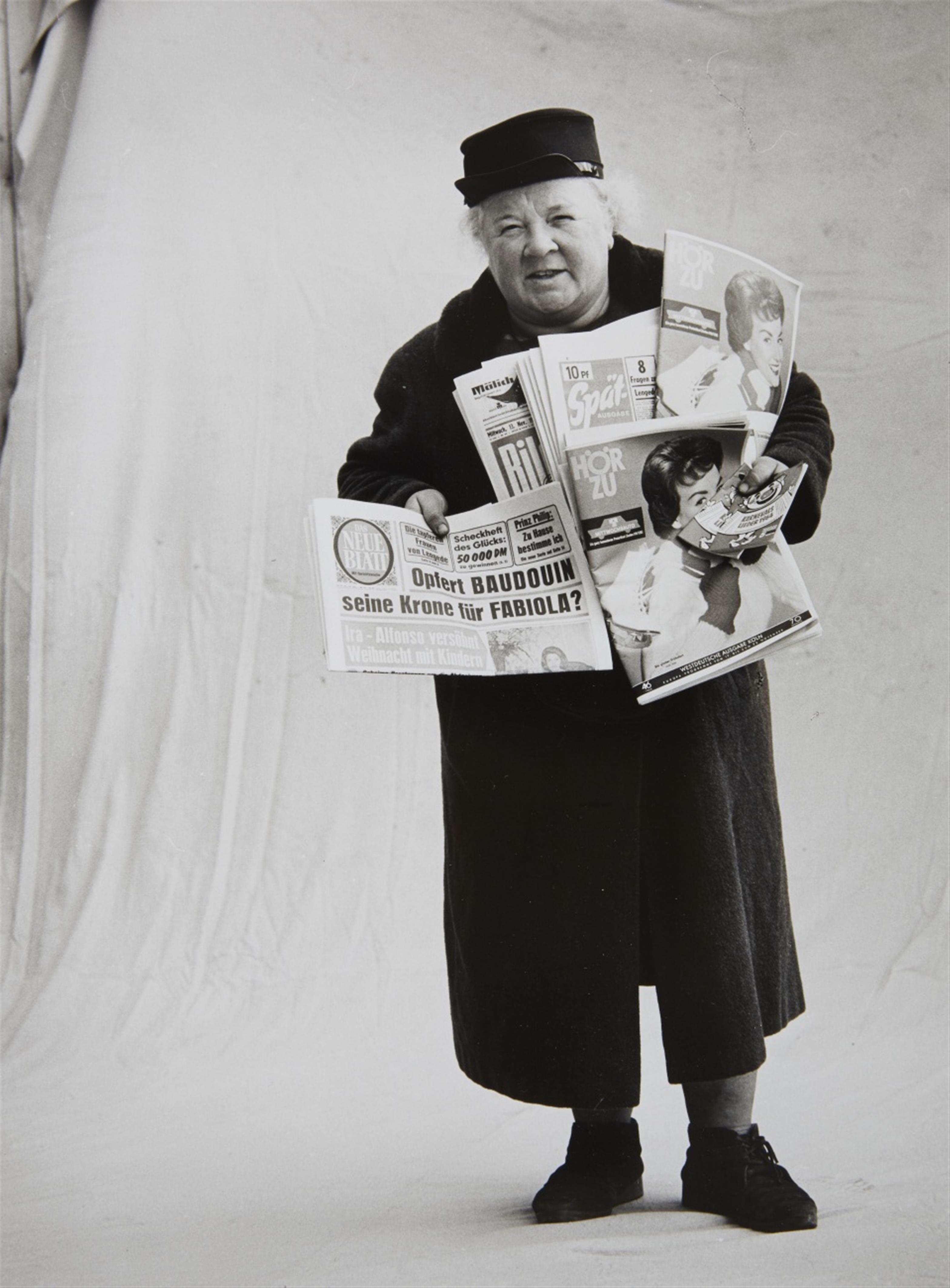 Stefan Moses - Zeitungsfrau, Köln. Pensionierter Kellermeister, Hofbräuhaus München. Pfannenputzer, Hiltonhotel Berlin. Feuerwache, Berlin