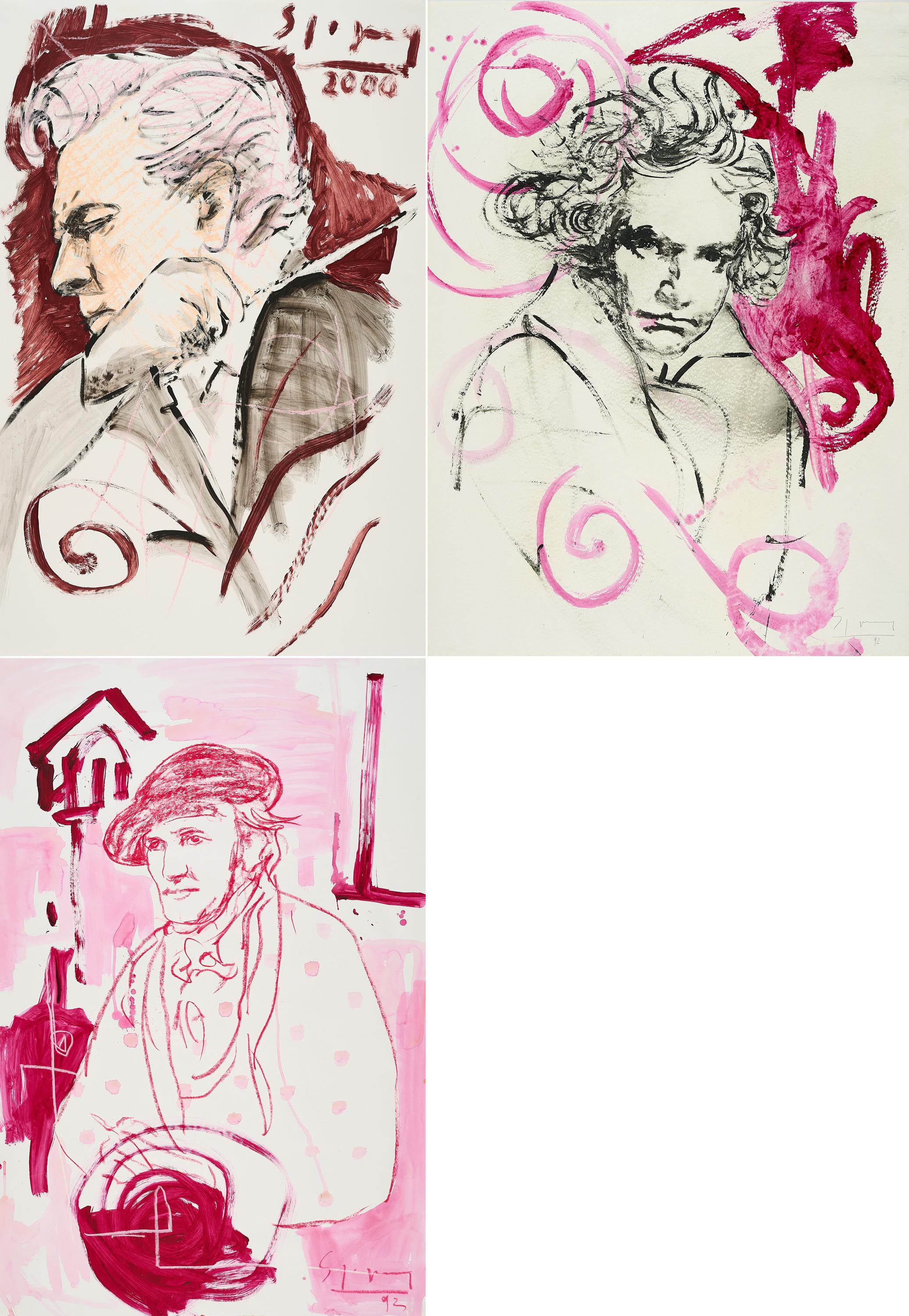 Stefan Szczesny - Konvolut von 3 Gouachen.