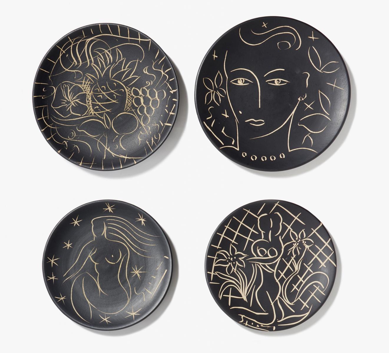 Stefan Szczesny - Konvolut von vier Tellern.