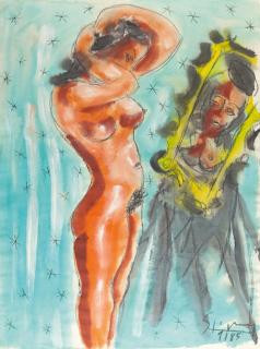 Stefan Szczesny - Ohne Titel (Weiblicher Akt vor dem Spiegel).