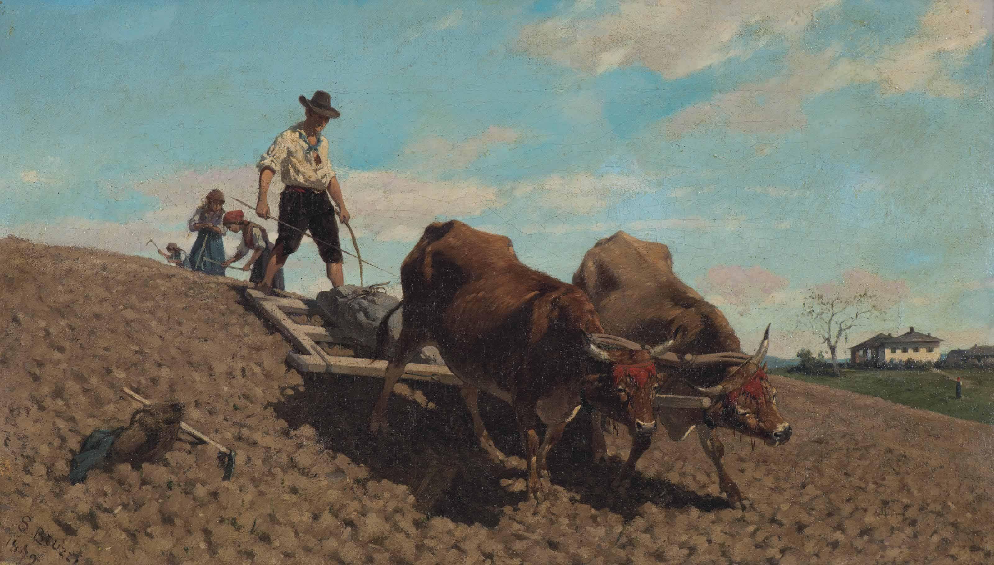 Stefano Bruzzi - Oxen ploughing
