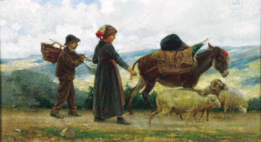 Stefano Bruzzi - Ritorno dal mercato, (1885-1890)