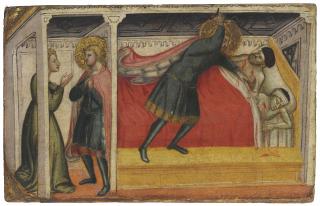 Stefano D\'Antonio Di Vanni - Saint Julian The Hospitaller Kills His Father And Mother And Confesses To His Wife