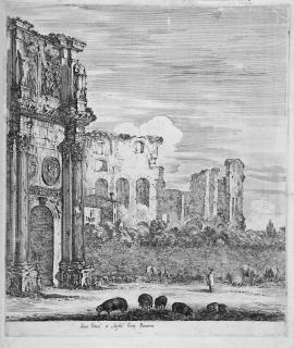 Stefano Della Bella - 3 Bll.: Ansichten und südliche Landschaft.