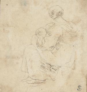 Stefano Della Bella - A group of drawings, mostly of figures, including one of a woman seated, holding an infant