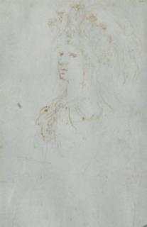 Stefano Della Bella - A woman, bust-length, in profile to the left