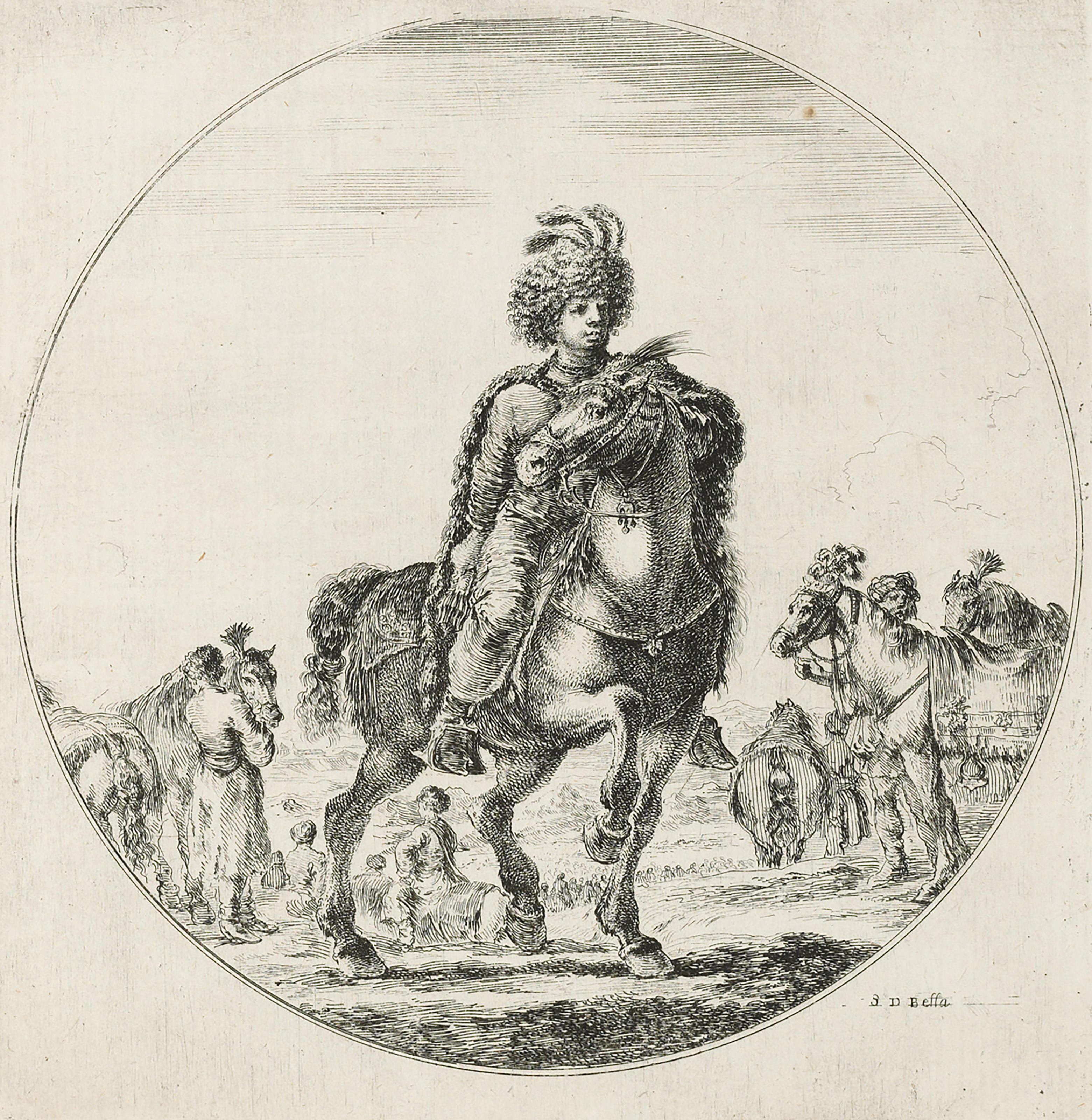 Stefano Della Bella - Cavaliers Nègres, Polonais et Hongrois