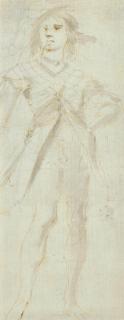 Stefano Della Bella - Figure De Danseur De Face (Recto); Esquisse Représentant Des Figures (Verso)